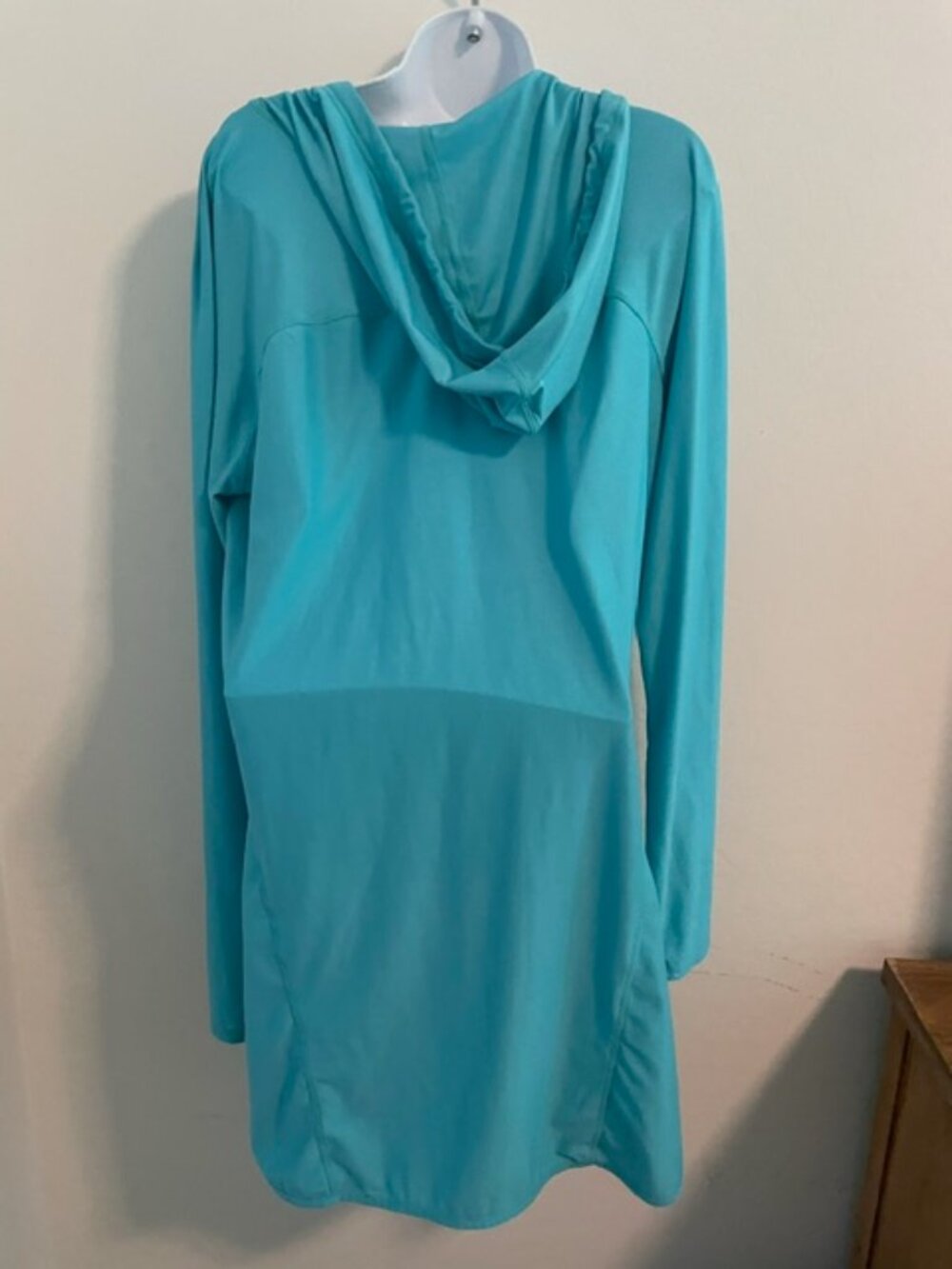Athleta Wick It Wader Hoodie Womens XL Teal Swimming Cover Up - EUC - Picture 2 of 3